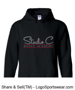 SCDA ADULT Hooded Pullover Sweatshirt BLACK Design Zoom