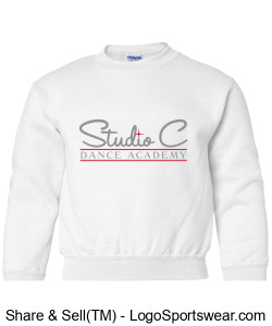 SCDA YOUTH Crew Neck Sweatshirt WHITE Design Zoom