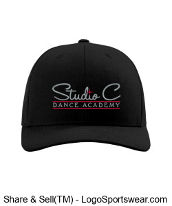 SCDA Trucker Hat BLACK Design Zoom