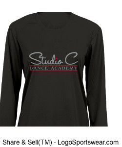 SCDA Ladies Long Sleeve BLACK Design Zoom