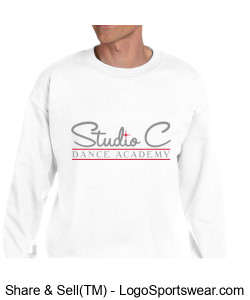 SCDA Adult Crew Neck Sweatshirt WHITE Design Zoom